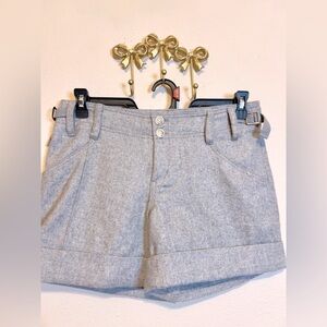 Hei Hei for Anthropology High Waist Gray Wool  Shorts with cuffs. Size L